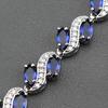 Mark Classic Link Bracelet Bangle Health Fashion Blue Stone Jewelry For Women Wedding-Prom Gift