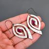 Pink Ruby Gemstone Silver Plated Dangle Drop Multi Electroformed Ethnic Earrings V-88