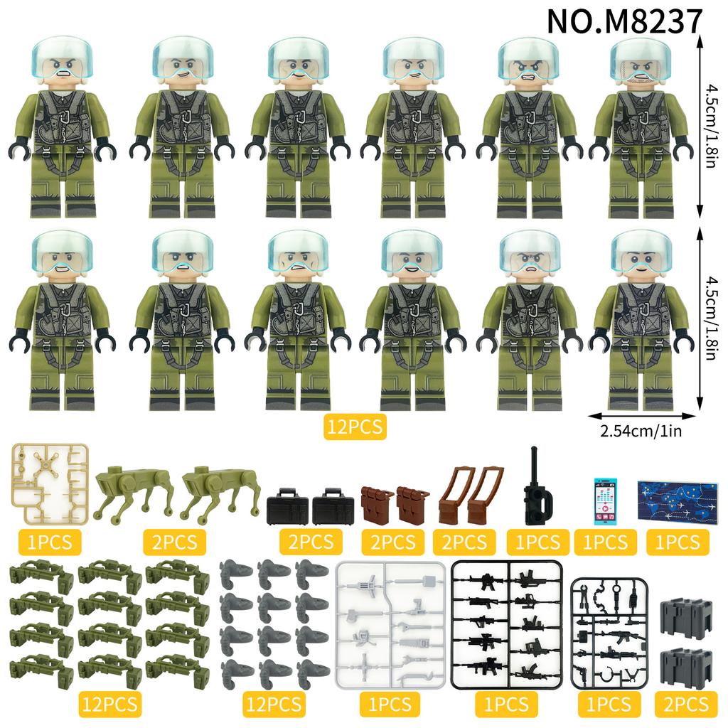 MOC Military Series Air Force Fighter Pilot Soldier Figure Building Toy