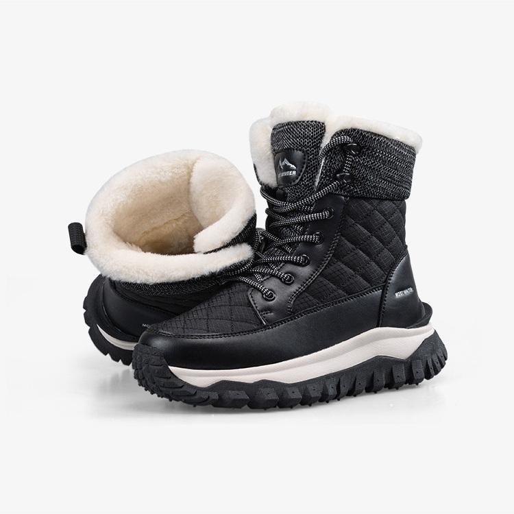 Damen Schneestiefel aus dickem Wildleder, rutschfest, hohe Baumwollstiefel, Outdoor-Schuhe