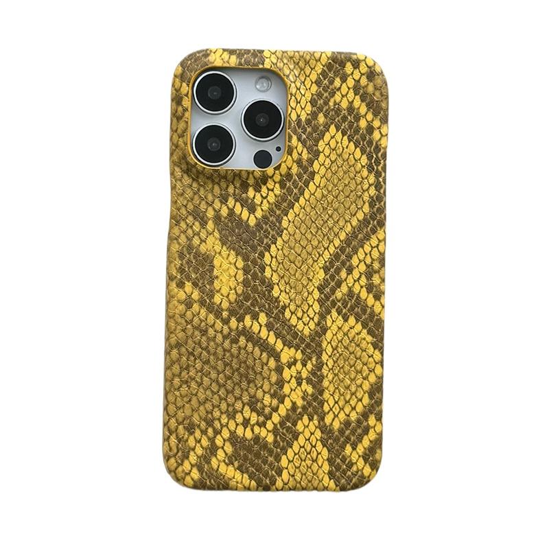 Husă de telefon elegantă din piele cu textură de șarpe pentru iPhone 16 15 14 13 Pro Max Capac spate moale din silicon