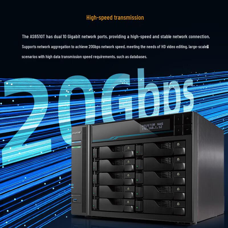 Asustor AS6510T 10-Bay 10 Gigabit Enterprise NAS