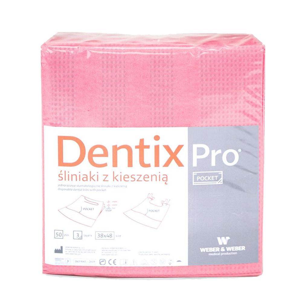 Dental Bib With Pocket 39cm X 48cm Pink Foiled 54g Dentixpro 50pcs