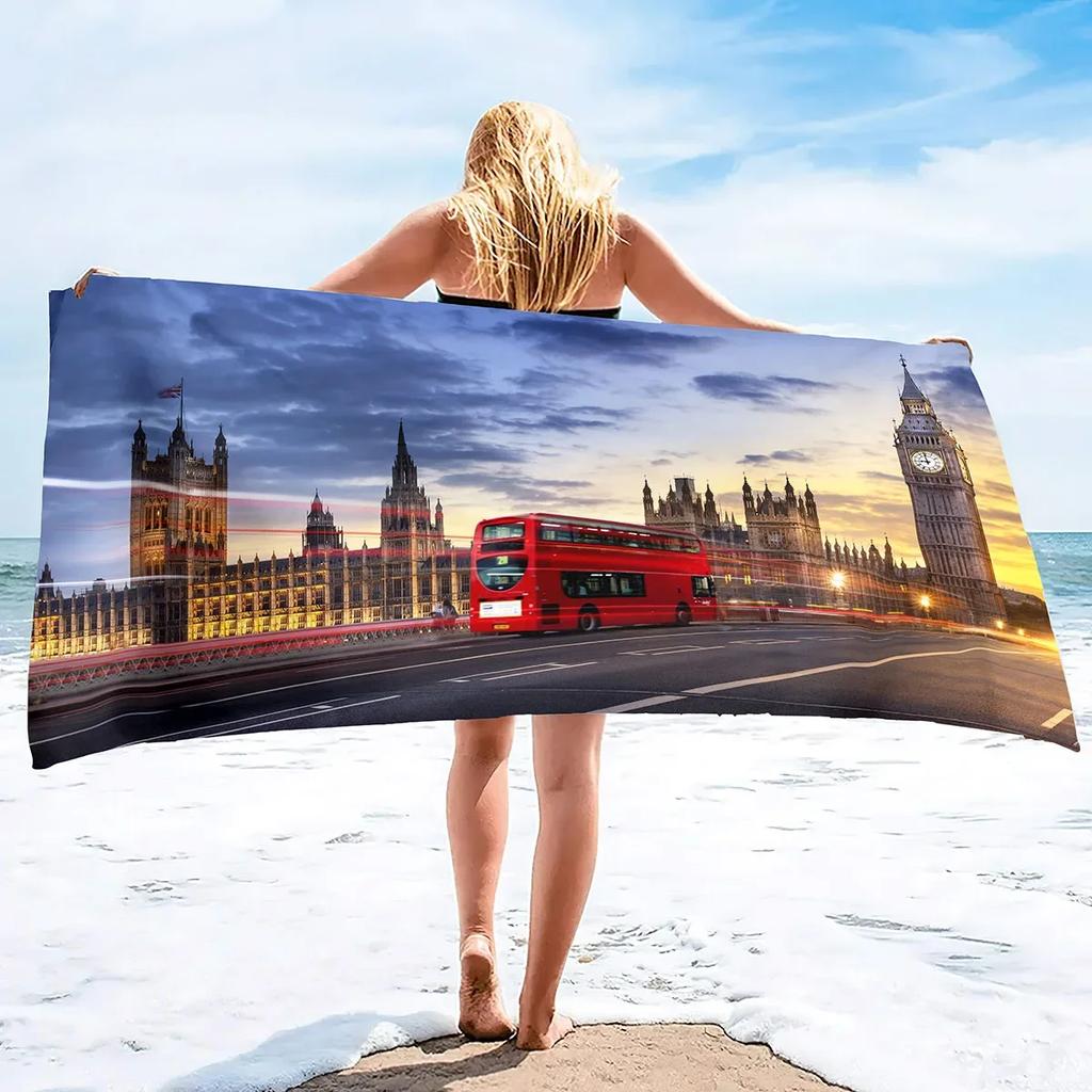 Large Plush Microfiber Beach Towel Quickly Absorbs Water, Fast Drying, Easily Shake Off Sand,Gym Poolside Sunbed Throw for Women