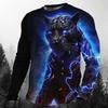 Cool Animal The Leopard 3d Print Men's O-Neck Long Sleeve T-shirt