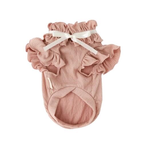 

monchéri [Ribbon Sleeve Frill Top] Dog Clothes for Small Dogs (Small/Pink) Cute and Stylish, Perfect for Outings and Travel, Popular Brand for Toy Poo
