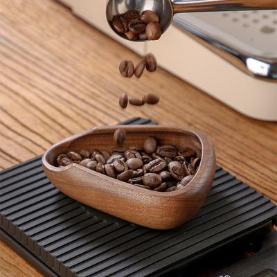 1PC Coffee Beans Dose Trays Solid Wood Walnut Bean Shovel Scoops Measure Tea Separator Vessel Espresso Kitchen Measuring Tools