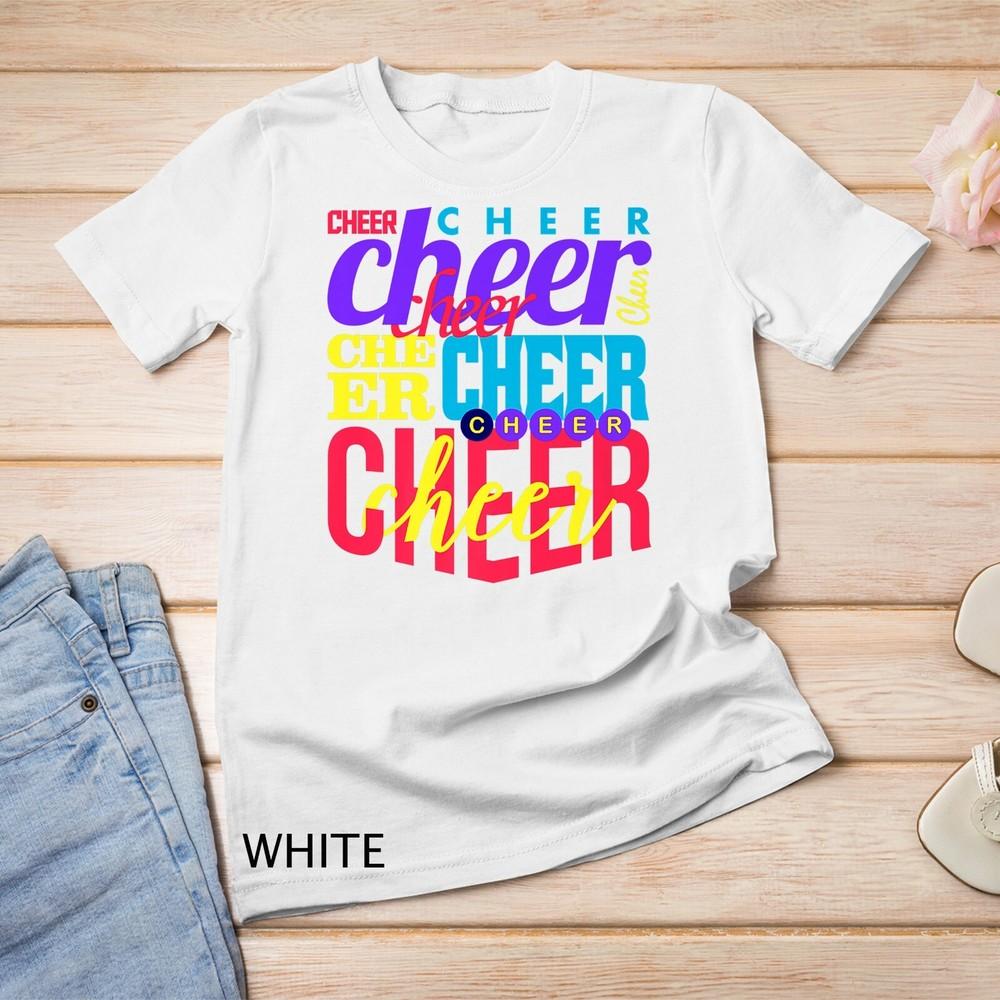 Cheer Cheerleading Cheerleader Typography Collage Premium Unisex T-shirt