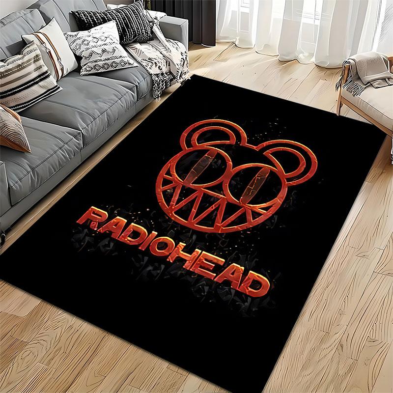 Red Bear Face Radiohead Logo suitable as a non-slip mat for the living room or bedroom sofa