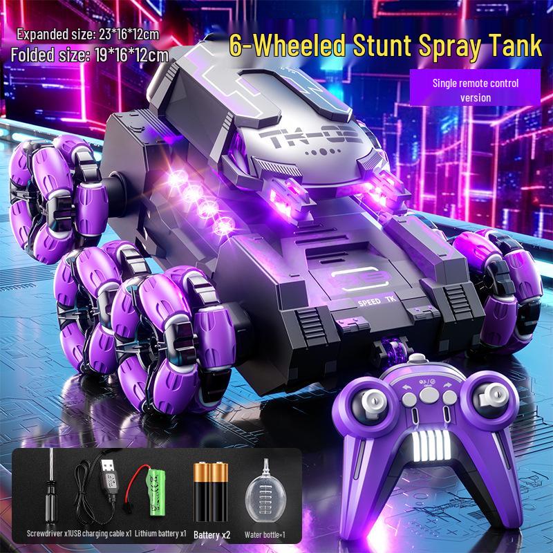 Rechargeable Gesture-Sensing 2.4G Six-Wheel Stunt RC Car with Lights Standard [Single Battery]