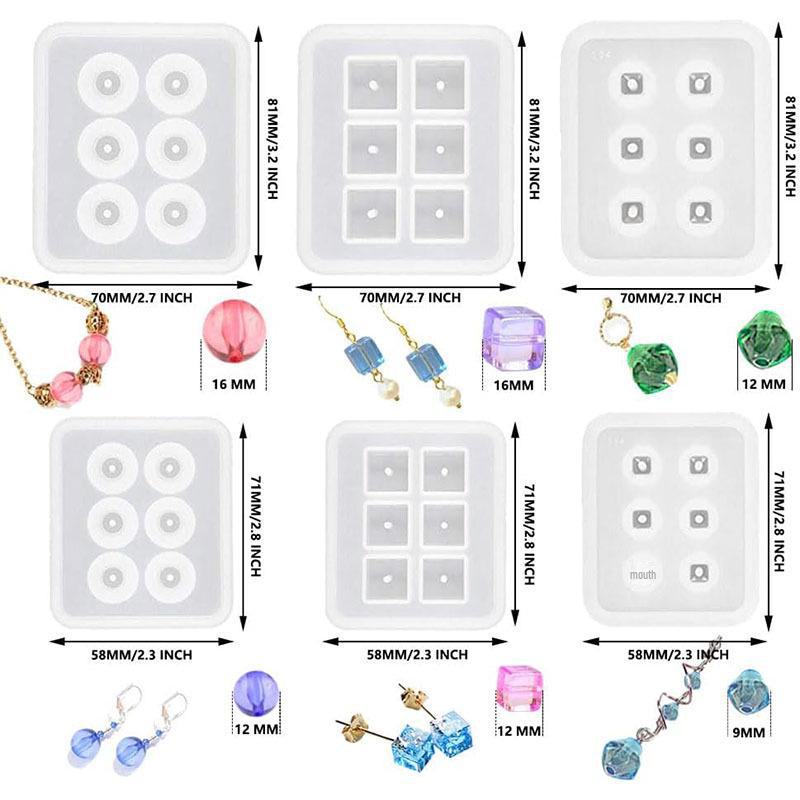 Six-Square-Sphere Bracelet Silicone Mold for DIY Crystal Glue Pendants