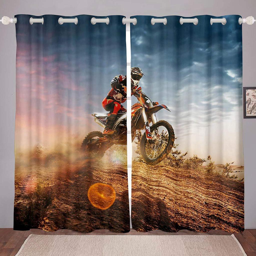 Curtain Motorcycle Series Kusa Style 3D Digital Printing High Density Shading