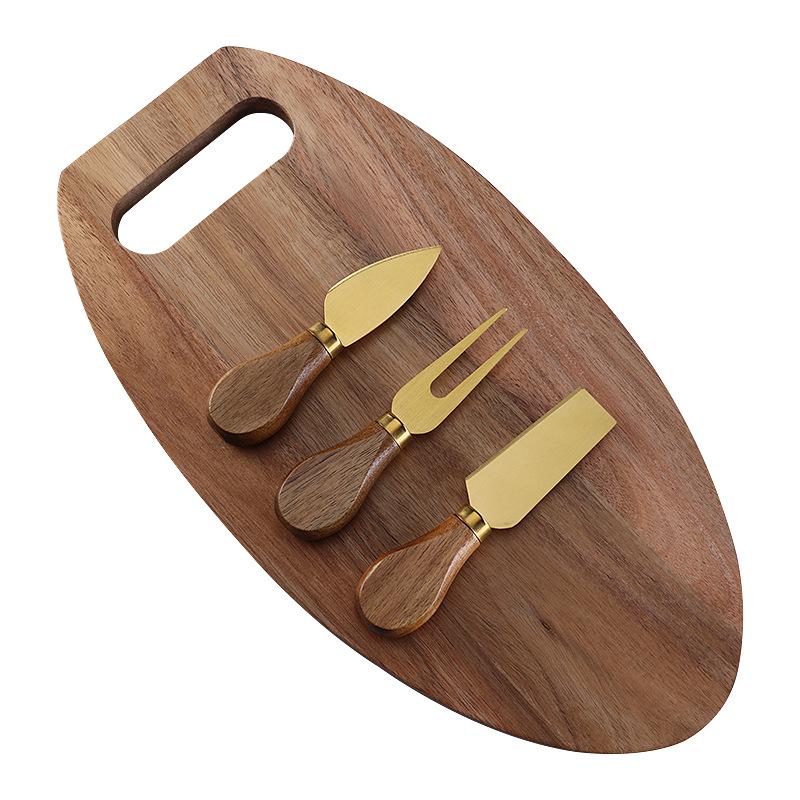 3-Piece Acacia Wood Cutting Board Set - Kitchen & Cheese Boards for Vegetables & Western Steak