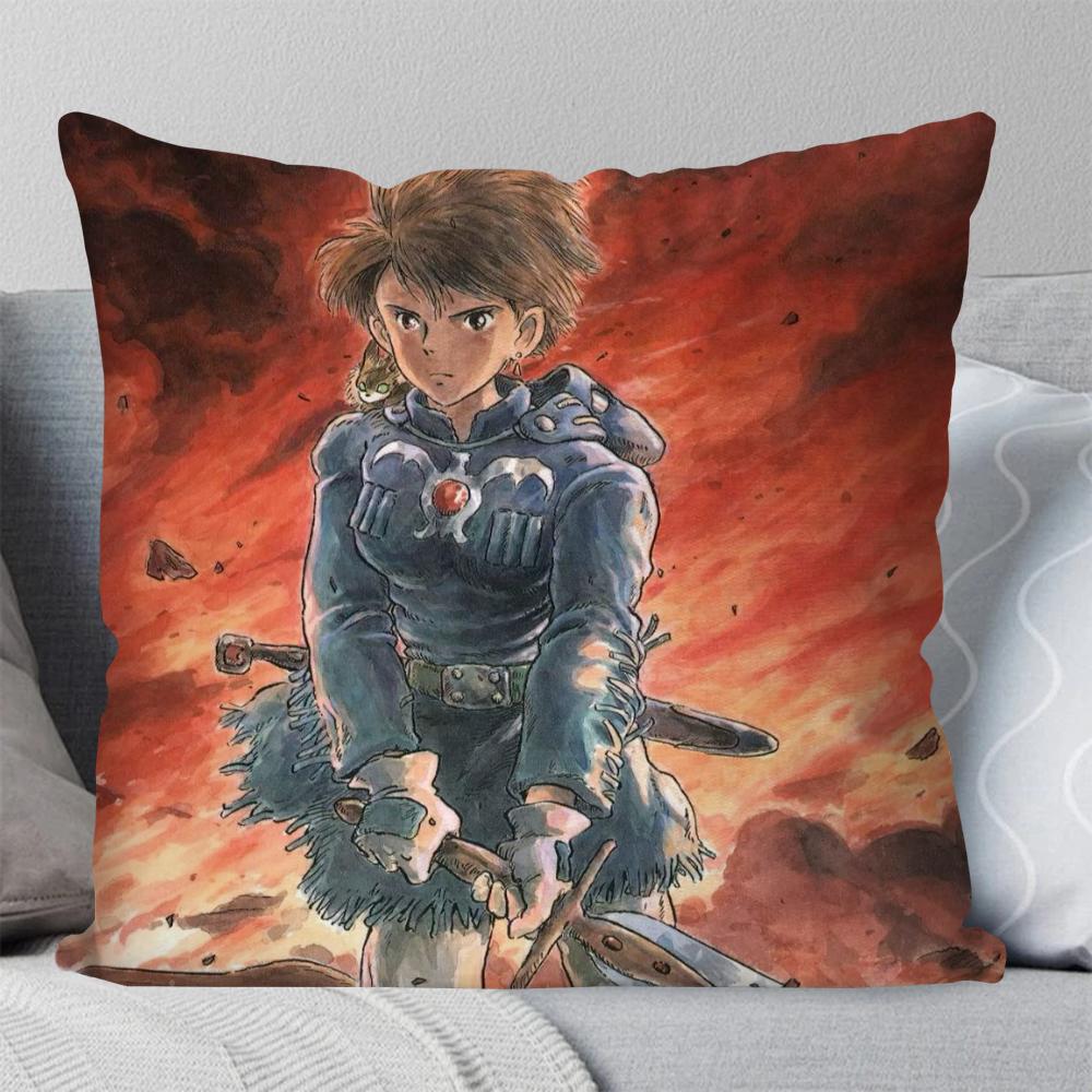 Bilibili Nausicaa Valley Wind Anime Pillow Case Square Pillow Bedroom Sofa Leisure ComfortCar Living Room Home Decoration 40X40