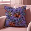Halloween witch hat skull Cushion Cover Multi-Scene Pillow Cover for Home & Car - Reversible, Soft & Durable for Daily Use