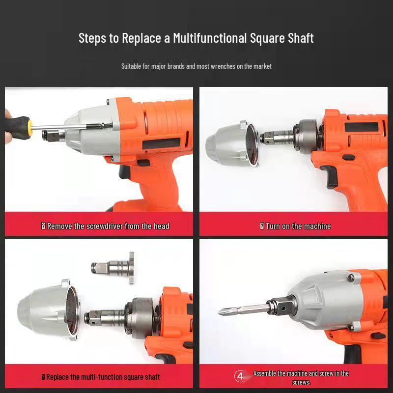 Dayi Electric Wrench Conversion Head: Strong Magnetic Multi-Purpose Square & Drill Bit.