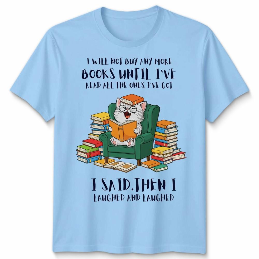 Book Lovers Cat Lovers Cute Kitten Graphic Tee Unisex Tshirt Gift Apparel S