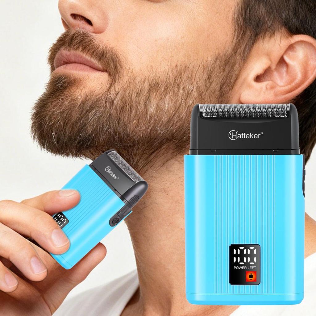 Hatteker Stainless Steel Floating Blade Shaver - USB-C Rechargeable Compact Grooming Tool