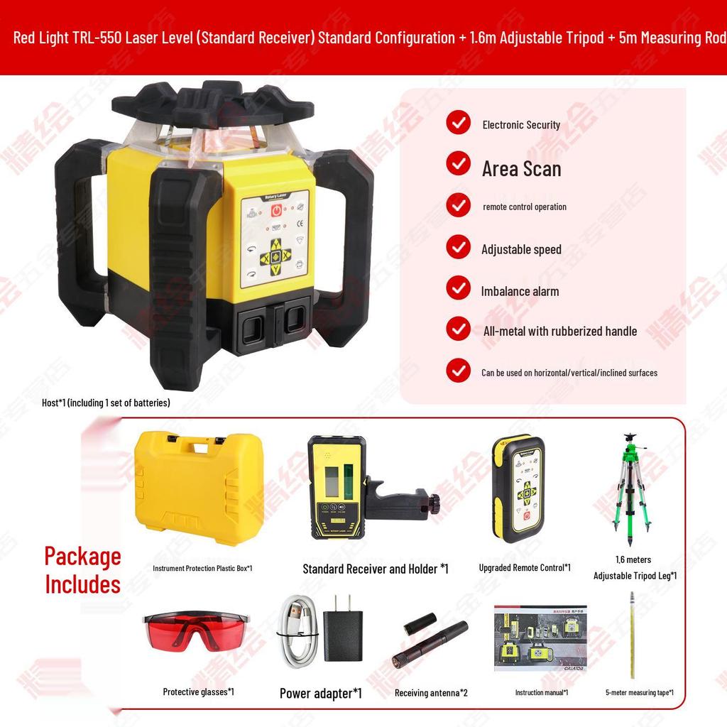 Creator Laser Level with Red and Green Light - Fully Automatic Electronic, Vertical and Horizontal Measurement, Shockproof Design