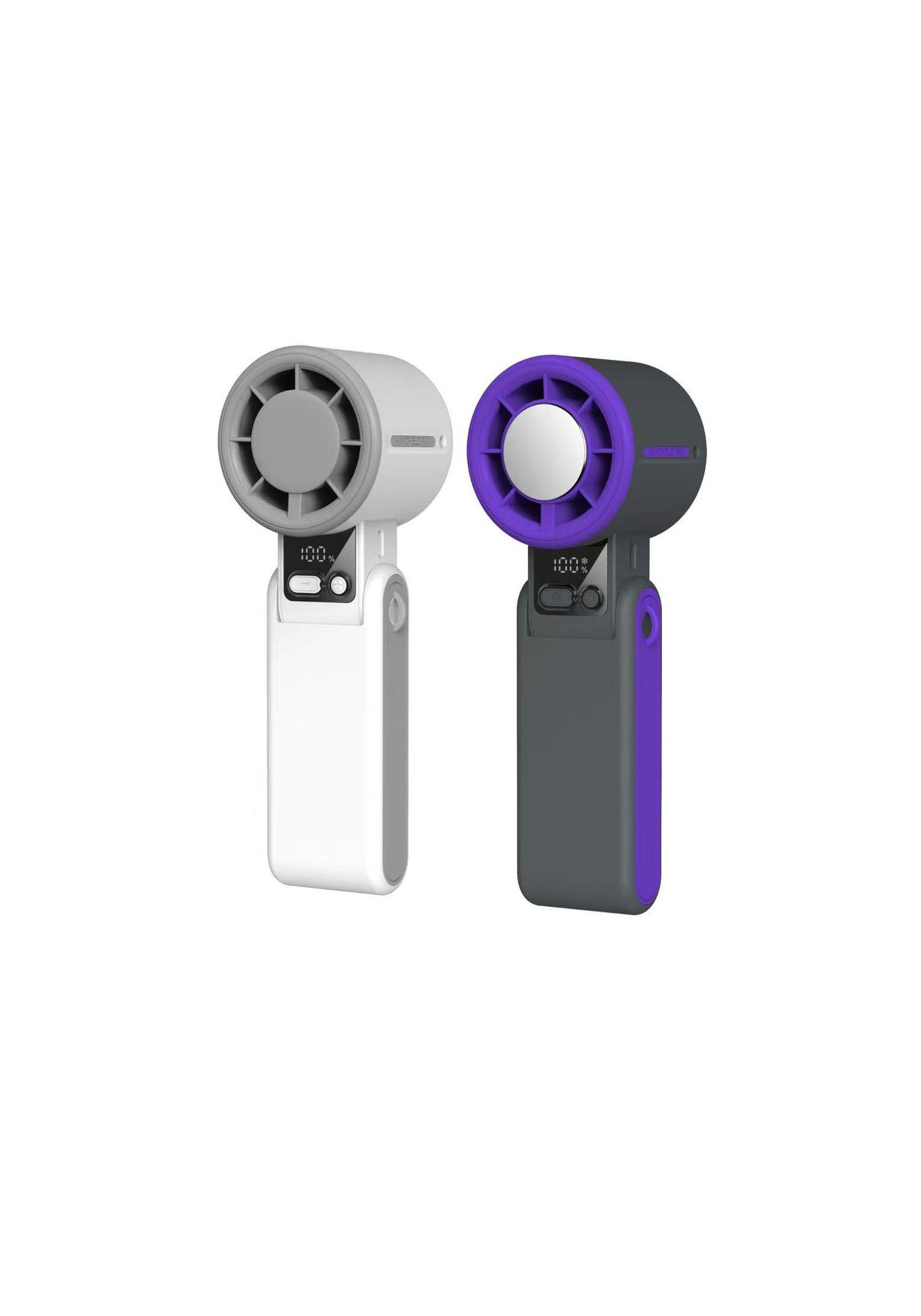 

2026 Mini Fan: High-Speed Cooling, Digital Display, Handheld, Foldable, Neck-Hanging Ice Pack Fan 183*62.22*57.54 [3600mAh] білий