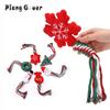Christmas Dog Squeakey Chew Toys Cotton Ropes Knot Molar Bite Toy Funny Cute Puppies Cat Interactive Toy Xmas Gift Pets Supplies
