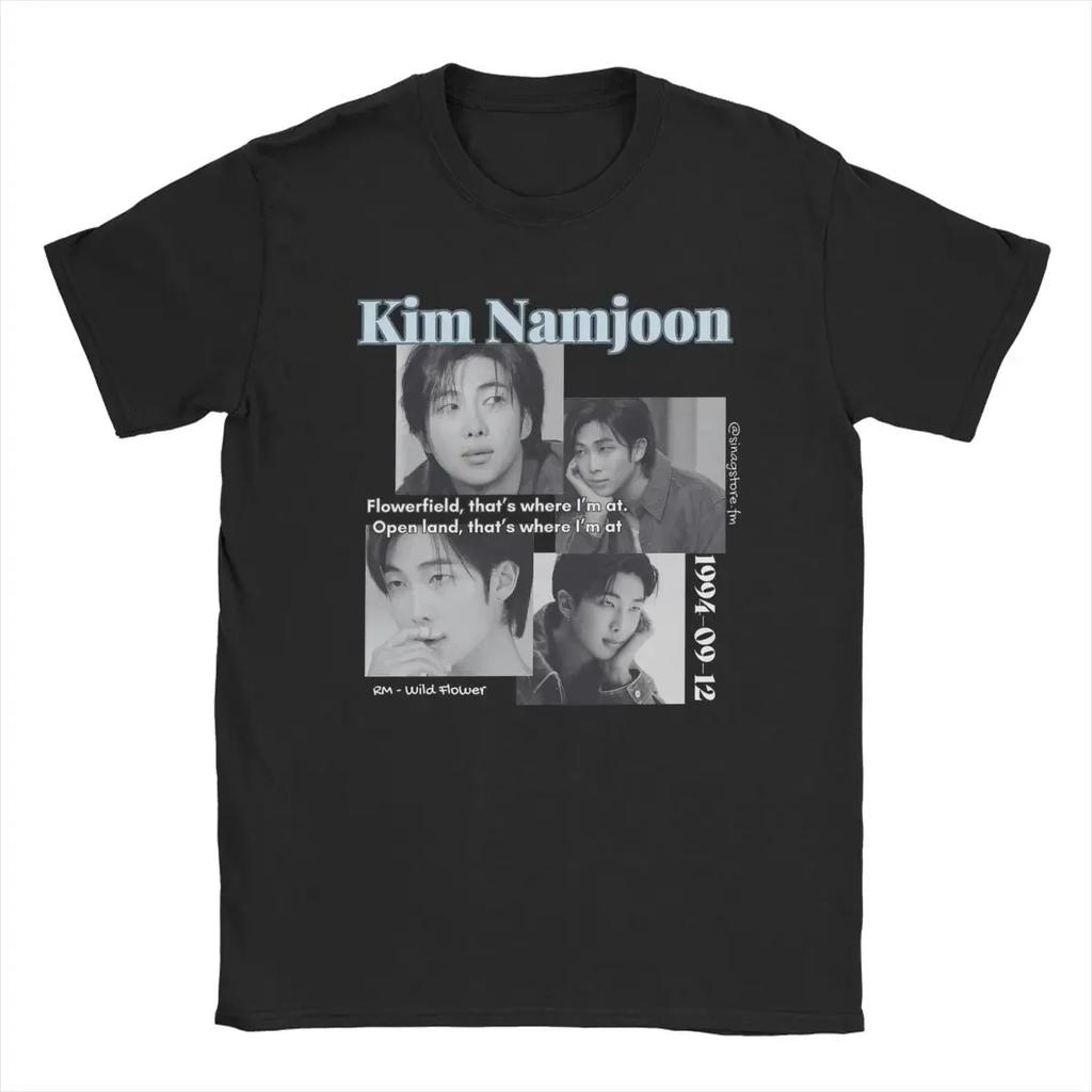 RM Namjoon Kpop Damen T-Shirt Neues Kurzarm T-Shirt Rundhals T-Shirt Kawaii Kleidung Grafik T-Shirts Damenkleidung Y2K Oberteil