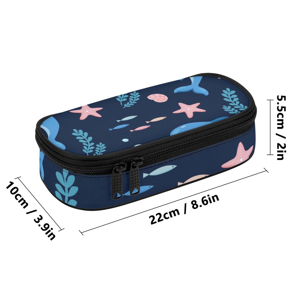 Pen Case Large Storage Space Zipper Closure Wear Resistant Polyester with Mesh Pocket Removable Divider and Pen Slots for Students