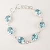 Sky Blue Topaz Gemstone 925 Sterling Silver Jewelry Handmade Women Bracelet 8.5" RB-2-5