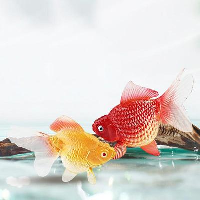 2pcs/set Aquarium Tank Fake Fish Ornament Gold Fish Toys Aquarium Moving Fishes Fake Gold Fish With Natural Drifting Motion