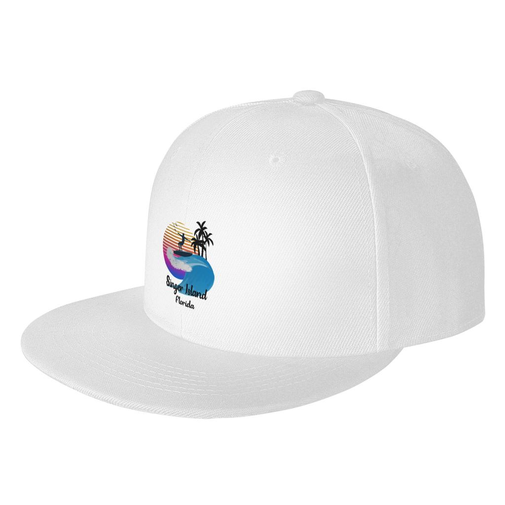 Fashion Singer Island Florida Seaside Retro Sunset Flat Brim Sun Hat  Sporty Casual Caps For Women