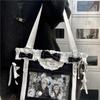 JIAERDI Lolita Cute Bow Shoulder Bag Ladies Harajuku Leather Square Large Capacity Ita Bag Anime Handle Purse Y2K Tote Bag 2025