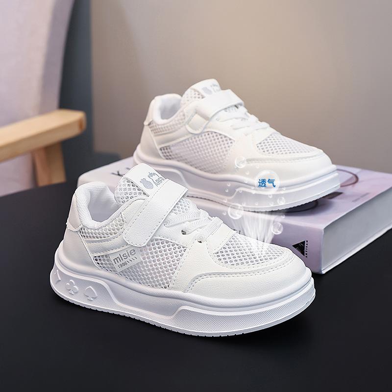 Girls shoes single net shoes new summer hollow breathable children's sports board shoes girls white shoes princess shoes