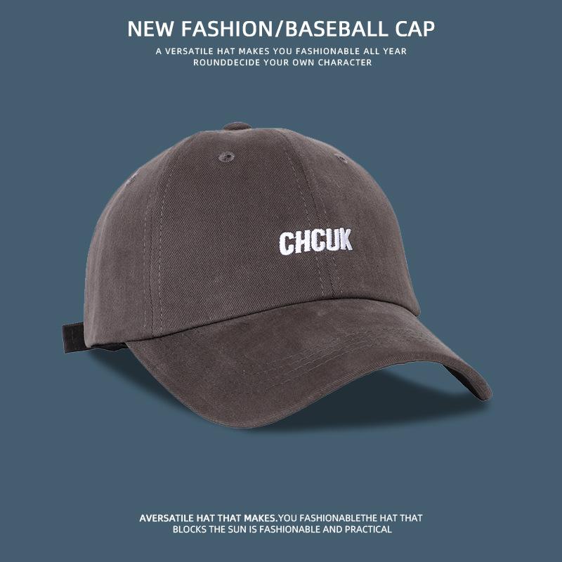 Vintage Versatile Embroidered Peaked Cap Children Wide Eaves Big Head Circumference Show Face Small Soft Top Shade Baseball Cap Men