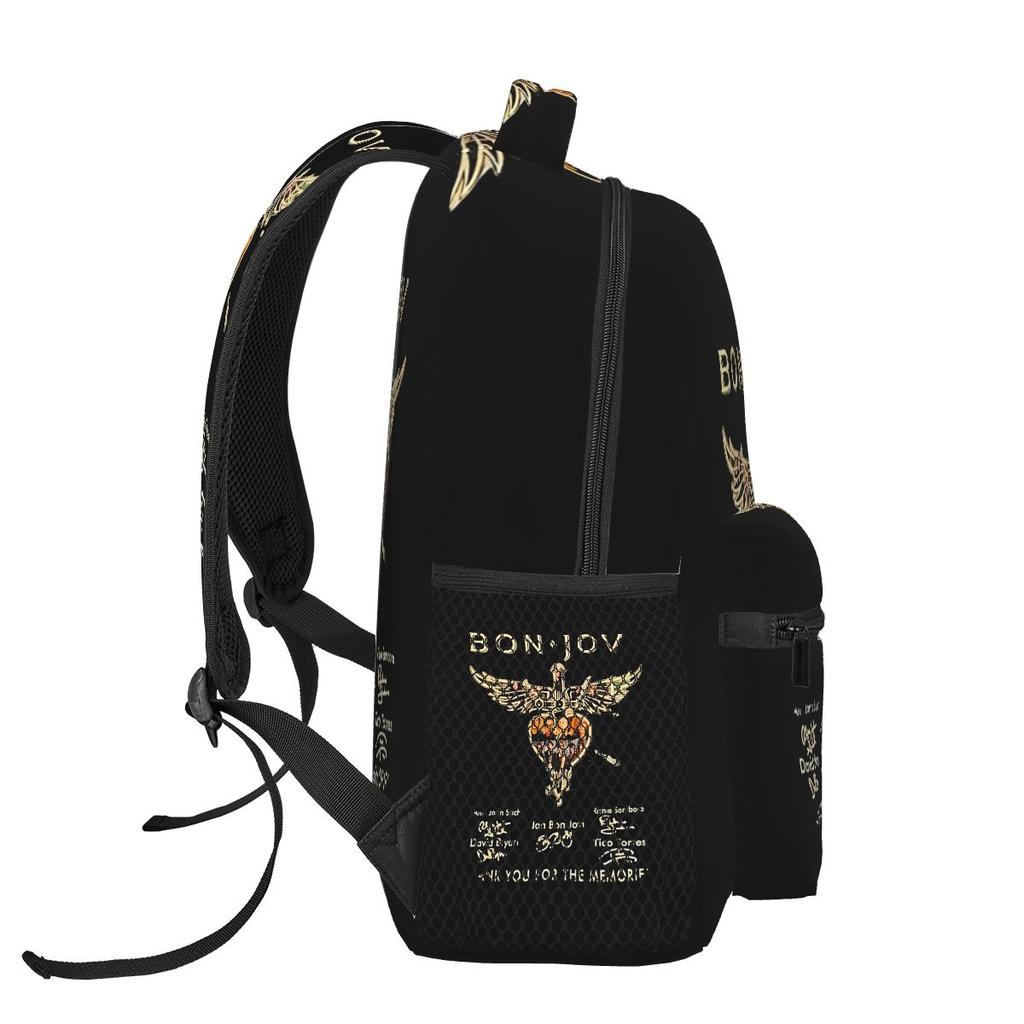 Bon Jovi Grunge Band Forever TOUR Student Backpack School Bag Hiking Travel Daypack for Boys Girls Fashion Bookbag Shoulder Bags