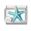 Fashion Starfish Sea Shell Whale Jellyfish Blue Italian Charm Links Fit 9mm Stainless Steel Bracelet Women Jewelry DIY Making