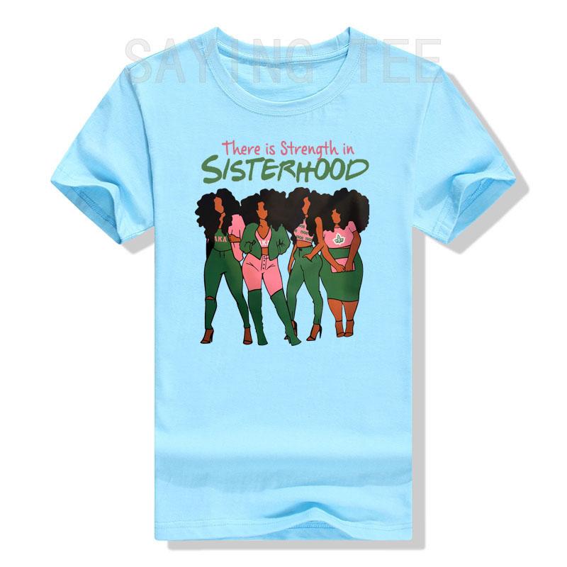 There Is Strength In Sisterhood Black History Melanin Queen T-Shirt African American Sisters Graphic Tee Top Afro Sistas Clothes