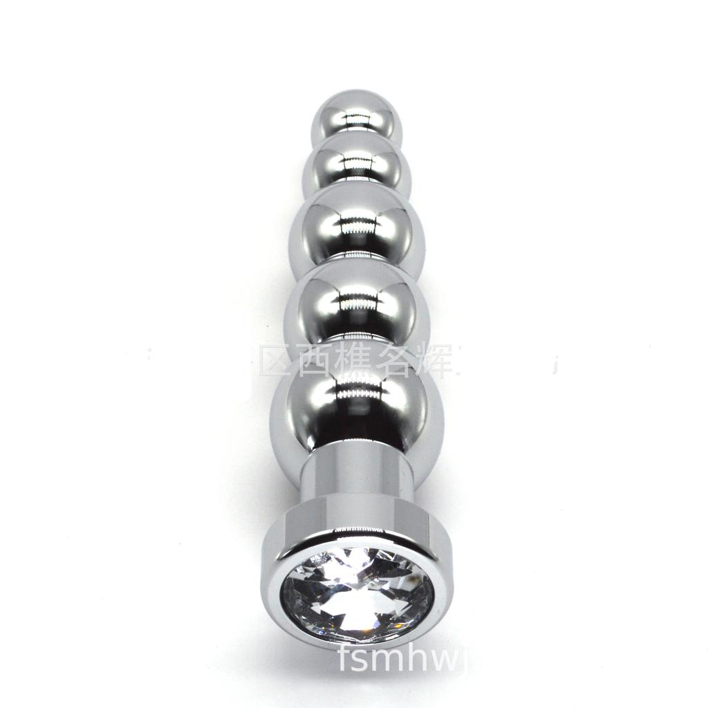 Stainless Steel Prostate Massage Butt Plug Heavy Anus Beads with 5 Balls Sex Toys for Men/ Women/Gay Metal Anal