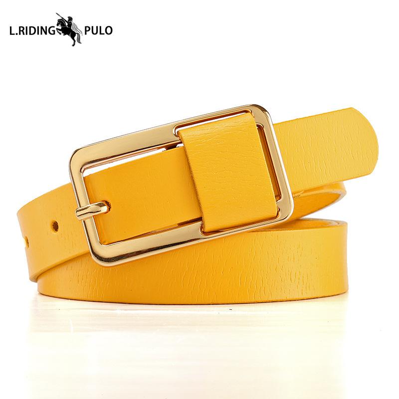 Wersja Koreańska Nowego Casualowego Wszechstronnego Paska do Jeansów Dekoracyjnego Cienkiego Skórzanego Skórzanego Małego Paska Prosty