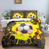 Poszwa na kołdrę 3D Piłka nożna Podwójny King Queen Zestaw pościeli 2/3 szt. Poszwa na kołdrę z zapięciem na zamek błyskawiczny Rozmiar King Poliestrowa poszwa na kołdrę