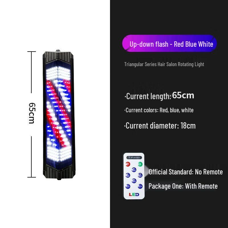 

LED Rotating Barber Pole Light 65x18cm
