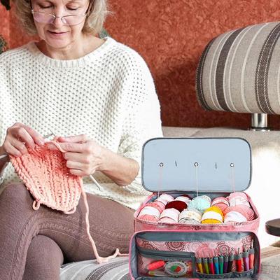 Yarn Bag And Crochet Tote 3 Holes Design Lightweight Yarn Storage Waterproof Yarn Organizer Yarn Bag Knitting Accessory