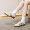Spring leather sports shoes women's flat bottom women's color matching casual student shoes women