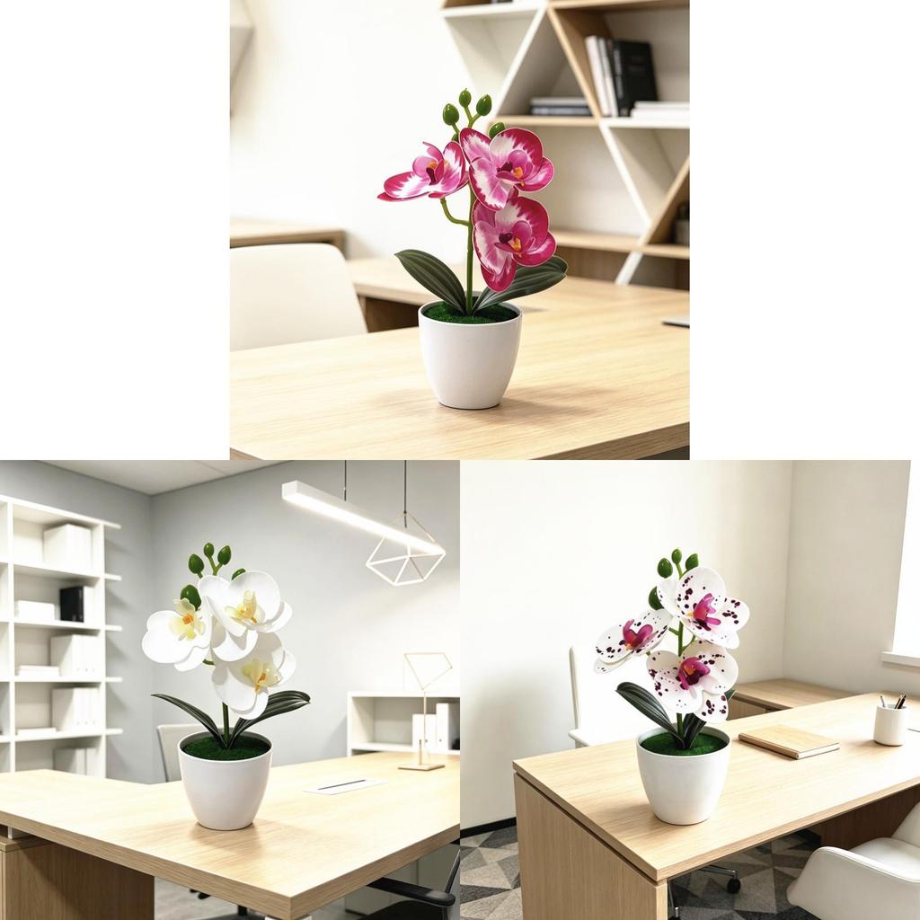 Butterfly Orchid Artificial Plant With Plastic Base For Home Decor And Photography Props