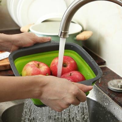 Draining Basket Collapsible Colander Silicone Kitchen Storage Fruit and Vegetable Folding Filter