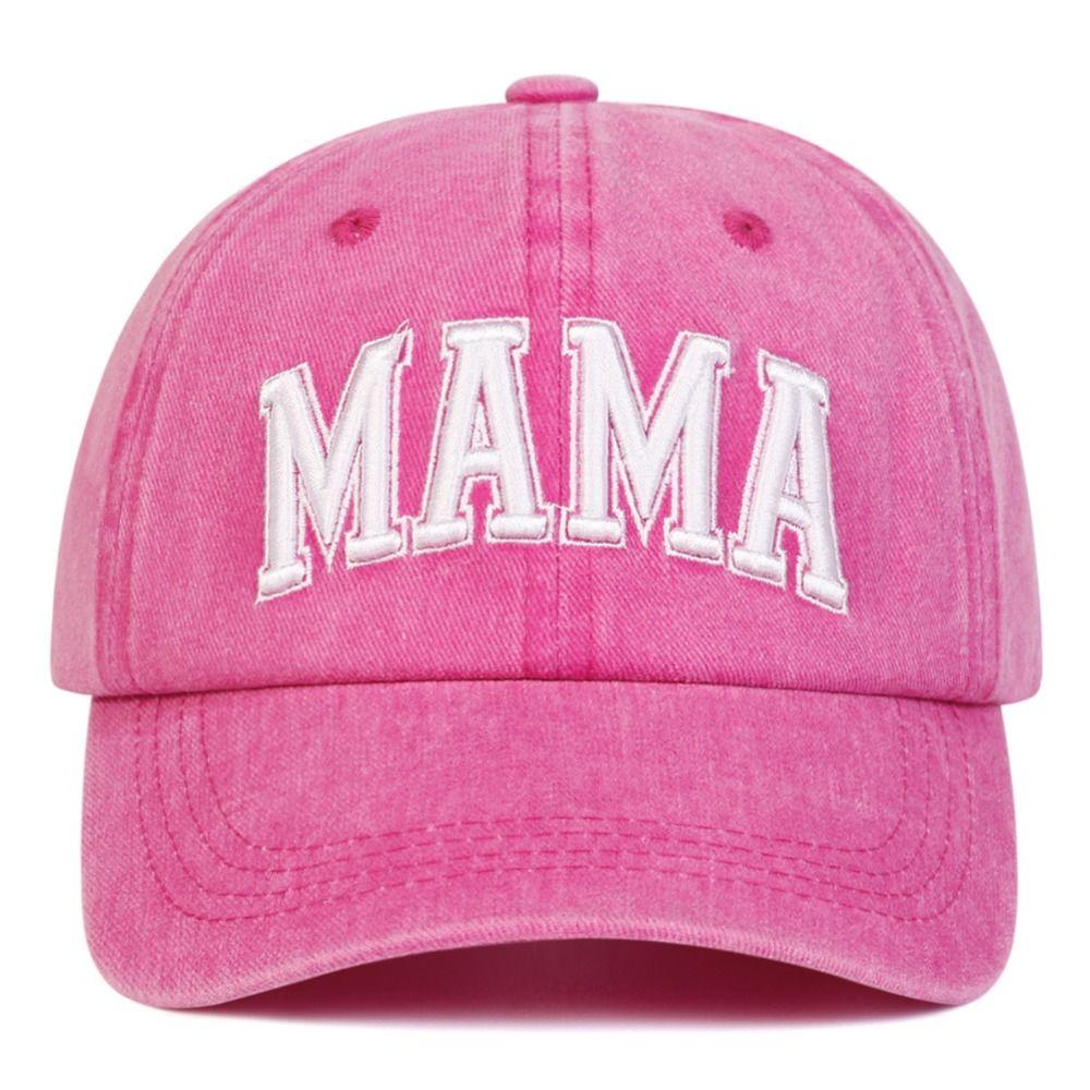 Fashion Washed Cotton MAMA MINI Embroidery Caps Vintage Breathable Parent-Unisex Baseball Hats Adjustable Baseball Cap
