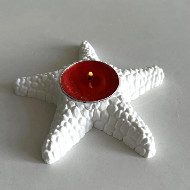 Suport de lumânare din gips Matriță siliconică Matriță bază lumânare Suport lumânare în formă de stea de mare Matriță decor casă pentru lumânare tip pastilă