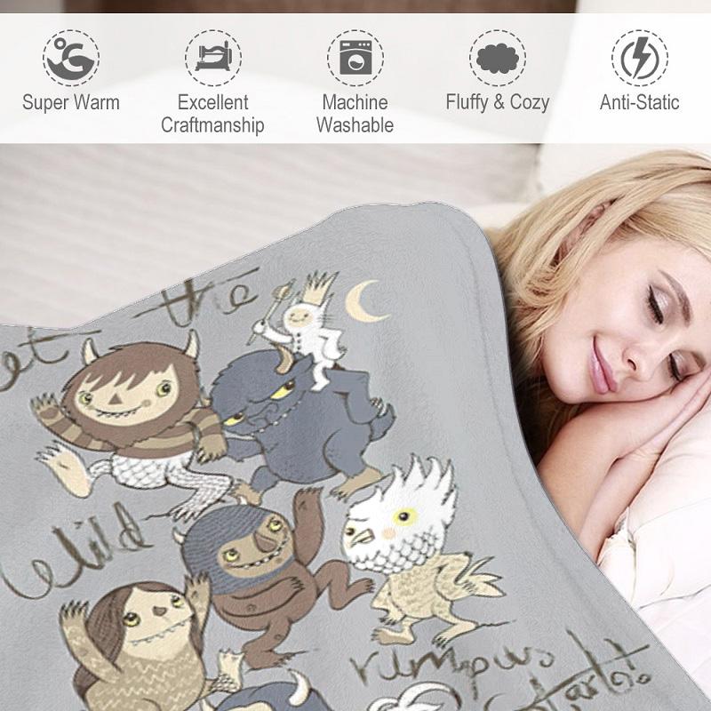 Let Wild Rumpus Start Blanket Suitable All Seasons Soft Comfortable Sofa Office Home Blanket Holiday Birthday Gift Blanket Camping Trip Sofa Blanket