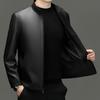 Sheepskin Leather Jacket Men's Autumn New Stand-up Collar Leather Jacket Business Casual Jacket Top