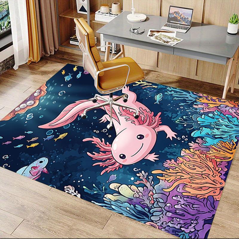 1PC Axolotl Ocean Extra Large Non-Slip Floor Carpet, Office, Family, Bedroom, Studio - Large Area Rug,Longlasting Material-K0414