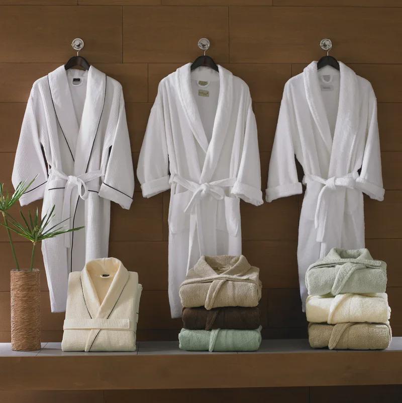 Luxurious Cotton Velvet Bathrobe - Thick, Washable, Suitable for Five-Star Hotels and Homestays